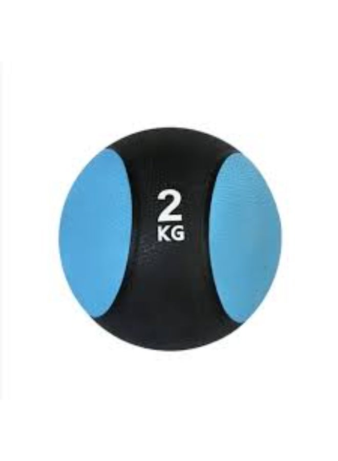 Rubber Medicine Ball - Multi Color 2 kg, Ball for Rehabilitation and Fitness - Image 1